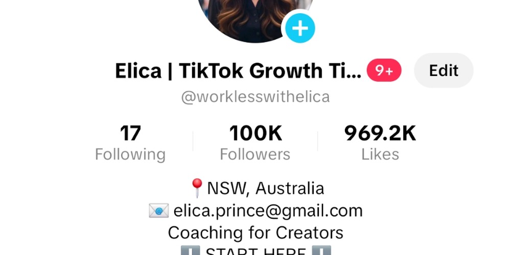 TikTok profile after — 100K followers